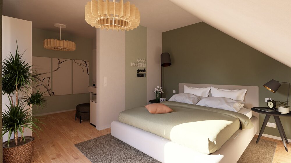Modernes Schlafzimmer mit Flair